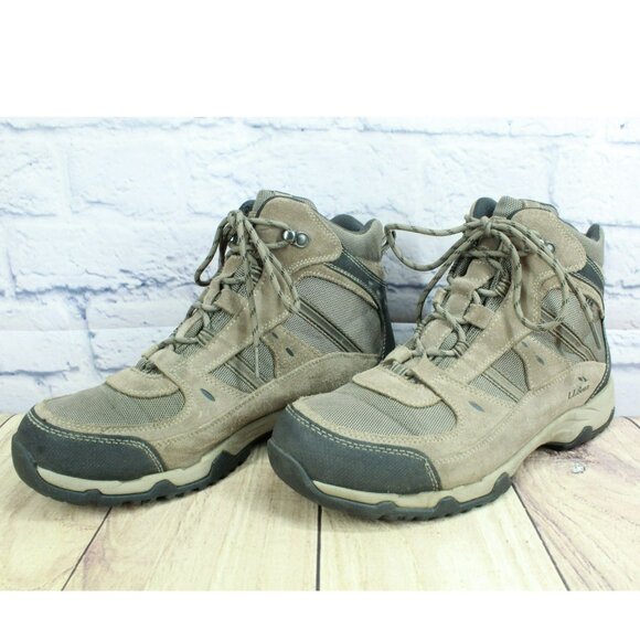 LL Bean Trail Model 4 Brown Suede Lace Up Waterproof Hiking Boots Size 10 Wide
